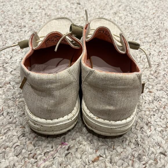 Hey Dude Canvas Slip On Sneakers Womens Sz 9 Oatmeal Beige Casual Lightweight - Picture 5 of 7